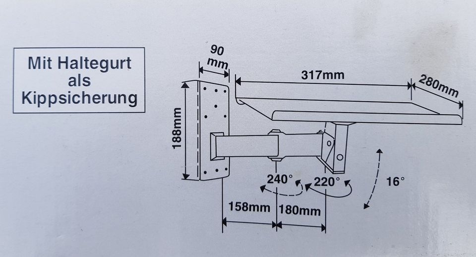 Wandkonsole, Wandhalter, Halter für TV und PC in Emstek