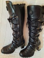 Tolle New Rock Leder Stiefel mit Metallabsatz - Gothik Punk Rock Nordrhein-Westfalen - Lienen Vorschau