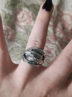 Silber Feder Ring Goth Gothic emo alternative cosplay schmuck neu Nordrhein-Westfalen - Hörstel Vorschau