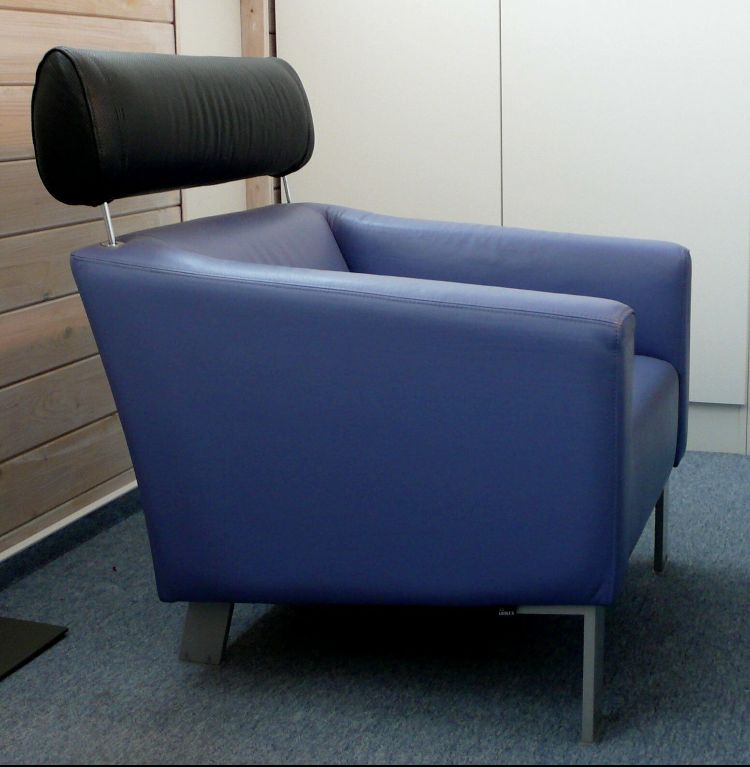 LeoLux Design Sessel Leder blau-schwarz in Dortmund