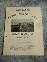 alte Audio Preis Liste 1976 Nordrhein-Westfalen - Alfter Vorschau