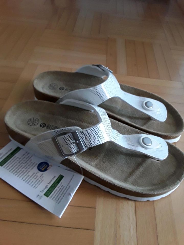 Schuhe, Sandalen, Latschen          Gr.37 Kork, Echtleder  Sohle in Wonfurt