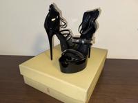 High Heel Stiletto Plateau Sandaletten 42 schwarz Lack Bayern - Teublitz Vorschau