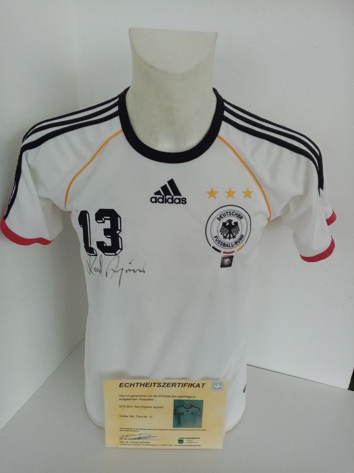 Deutschland Shirt Karl Allgöwer signiert DFB COA Adidas 164 in Lünen