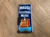 MAGGI Emailleschild Türschild Fleischbrühwürfel 1925 8,5cm SELTEN Rheinland-Pfalz - Ochtendung Vorschau