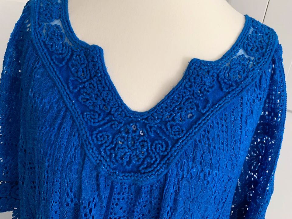 Sommerkleid Seide royalblau Spitze Made in Italy Boho Ibiza in München