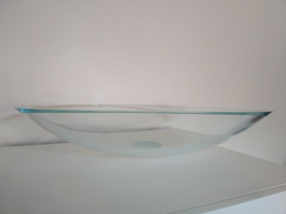 Lineabeta Waschbecken Aufsatz Waschschale Glas Transparent oval in Frankfurt am Main