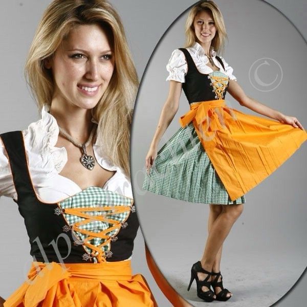 Schwarz & Grün Dirndl ohne Bluse / ohne Schürze von 34 bis 50 in München