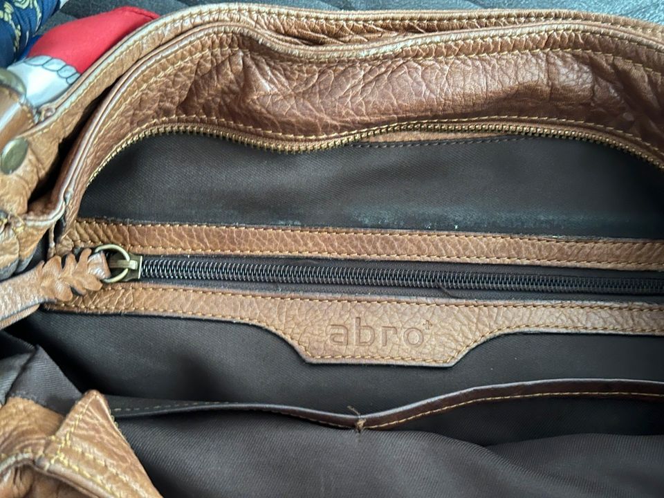 ABRO Tasche Cognac echt Leder in Augsburg