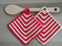 Topflappen-Set ♥️ rot-weiß gehäkelt, handmade Kreis Pinneberg - Pinneberg Vorschau
