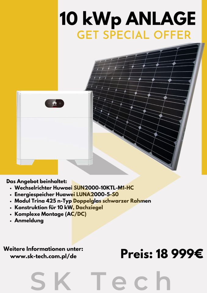 Photovoltaik 10 kWp Anlage + 5kW Energiespeicher inkl. Montage in Berlin