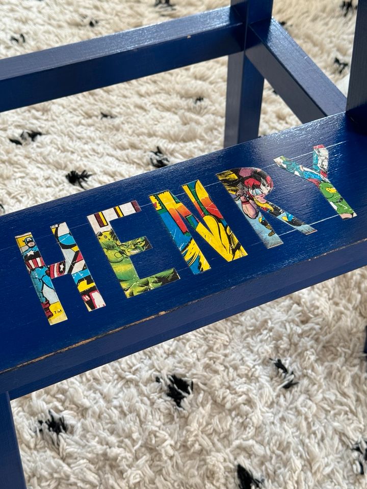 Ikea Bekväm Unikat Tritt Stuhl Upcycling Henry Marvel Avengers in Osnabrück