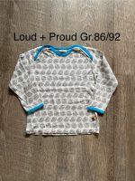 Loud + Proud LA Langarm Shirt Gr. 86 92 grau weiß Vögel Baumwolle Niedersachsen - Bohmte Vorschau