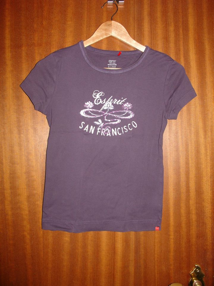 ★ ESPRIT T-Shirt lila San Francisco Pailletten Blumen M S ★ in Witten