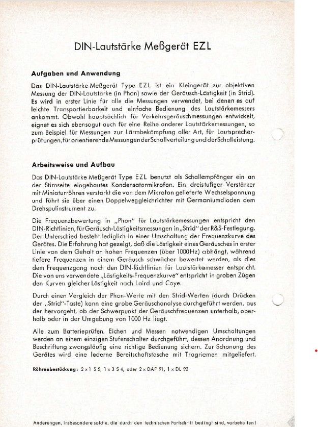 Rohde & Schwarz EZL DIN-Lautstärke Messgerät aus 1954, Röhren in Speyer