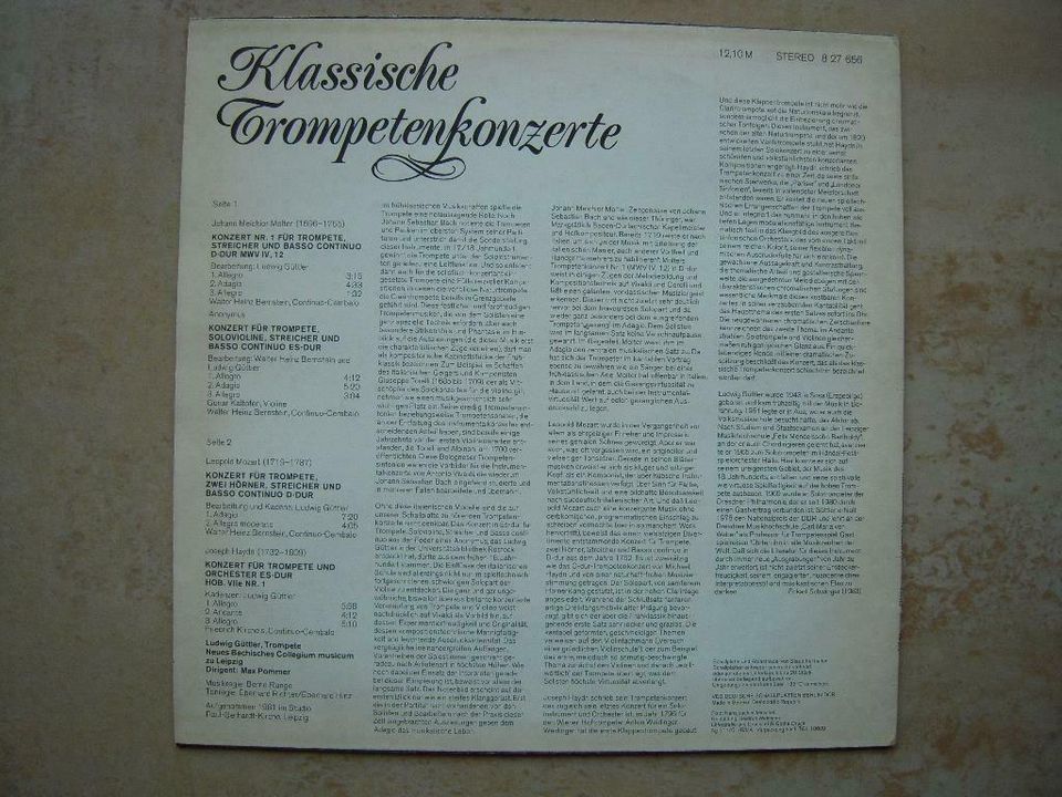 Schallplatten aus der DDR/ETERNA mit Trompetenkonzerten,L.Güttler in Glauchau