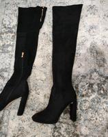 Ego Schwarze Overknee - Stiefel aus Veloursleder 38 Berlin - Lichterfelde Vorschau