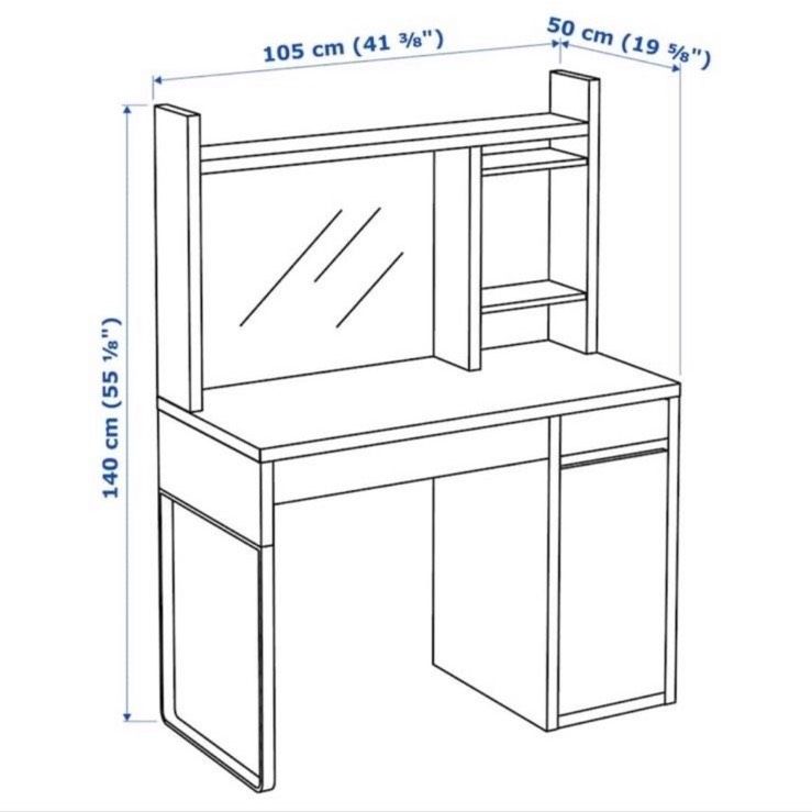 Ikea Micke Schreibtisch mit abnehmbarem Anbauelement in weiß in Saarwellingen