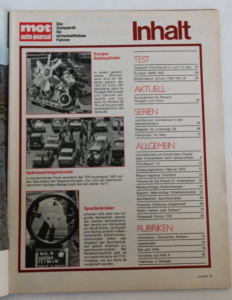 Ford ESCORT 1975 Literaturpaket 3 Hefte mot auto-journal u.a. in Neu Wulmstorf