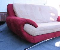 Couch, rot/beige Velours Berlin - Rudow Vorschau
