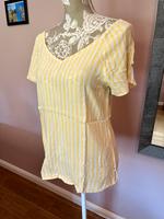 Edc by esprit Shirt Bluse V Ausschnitt gelb weiß Streifen Niedersachsen - Horneburg Vorschau