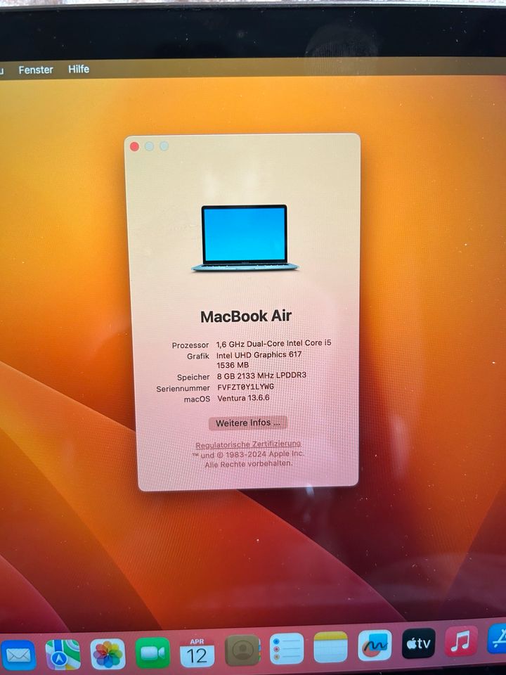 MacBook Air 2019 i5 8GB 128SSD in Dortmund