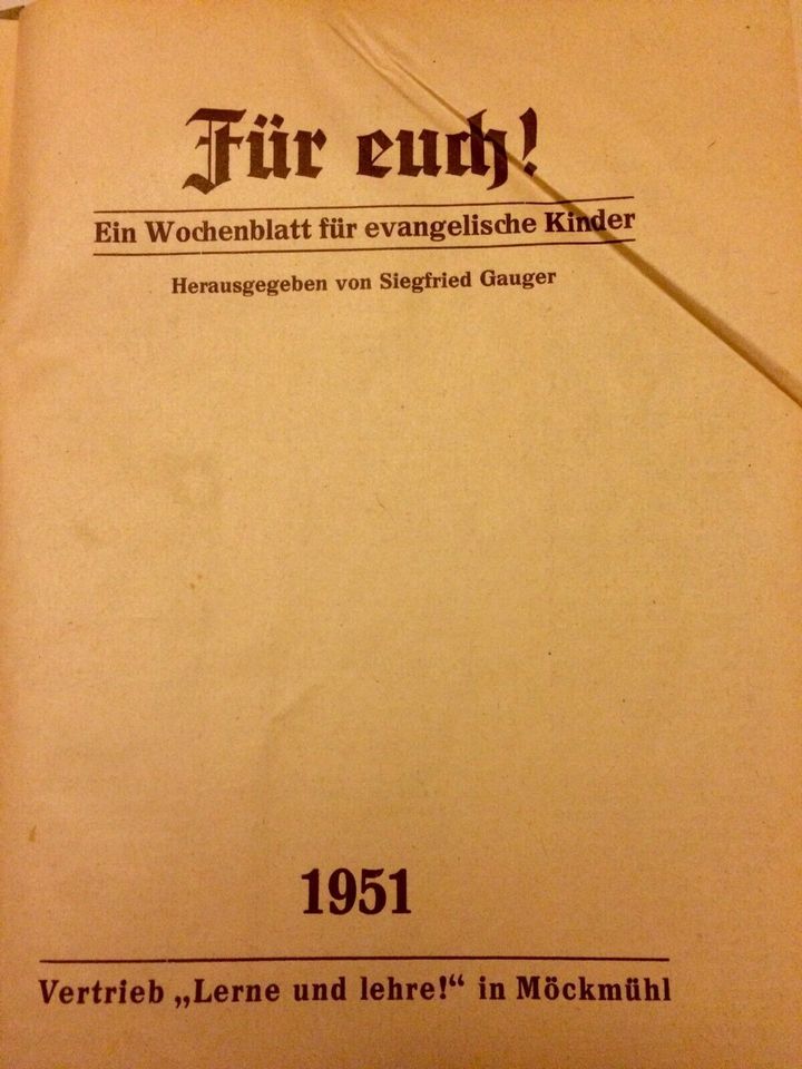 Für Euch! 1951 Wochenblatt für evangelische Kinder in Köln