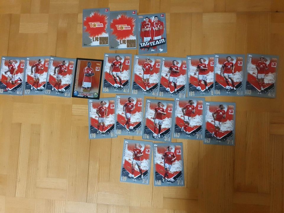 20x union berlin Bundesliga Sammelkarten match attax 23/24 in Dinkelsbuehl