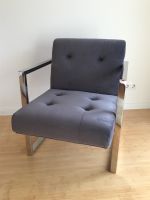 Designersessel Design Stuhl Chrom samt Velours grau Sessel Altona - Hamburg Rissen Vorschau