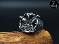 Ring Schmuck Thors Hammer Raben Odin Edelstahl Wikinger Biker NEU Sachsen-Anhalt - Spickendorf Vorschau