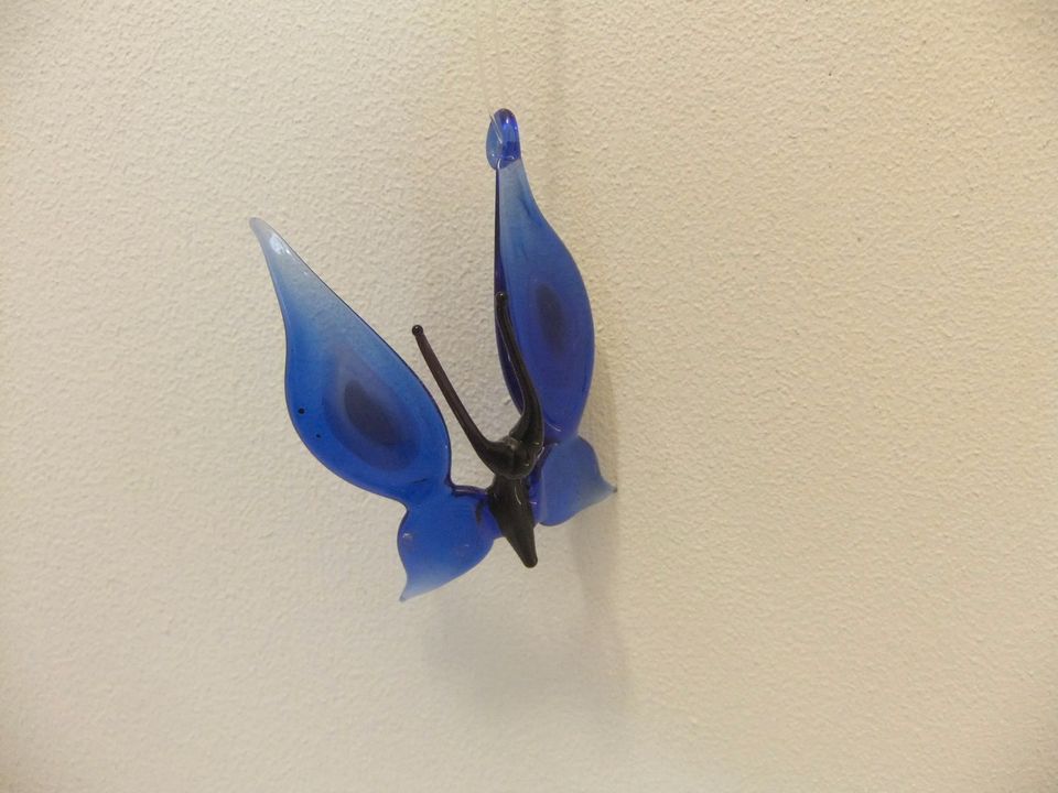 ☀️ Glas-Schmetterling ☀️ mundgeblasen, Anhänger blau Deko Fenster in Stuttgart