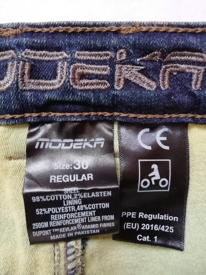 Motorradhose Jeans Modeka Glenn; Size: 30; blau; neuwertig in Wolnzach