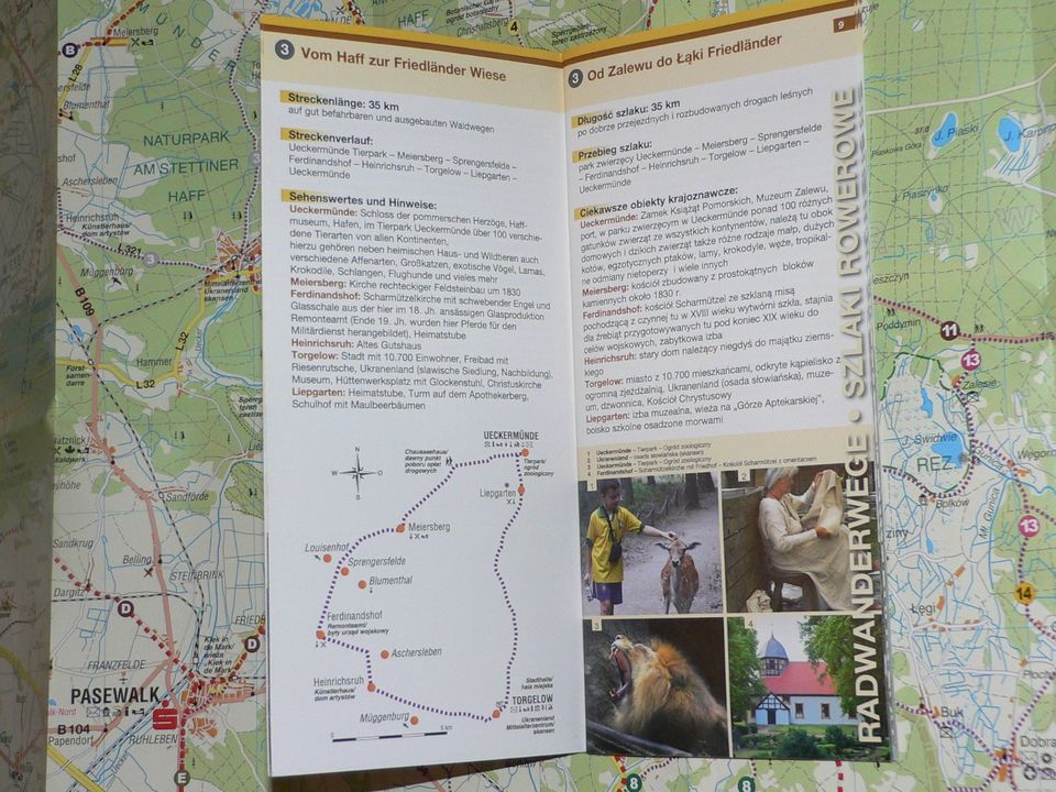 Radwandern am Stettiner Haff Karte und Begleitheft mit Touren in Pegau
