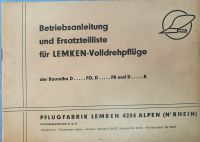 BetrAnl /E-Liste LEMKEN Volldrehpflüge Baureihe D..FO/FB/K 1966 Nordrhein-Westfalen - Everswinkel Vorschau