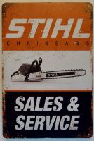 STIHL Sales & Services Chainsaws Vintage Retro Blechschild Baden-Württemberg - Offenburg Vorschau