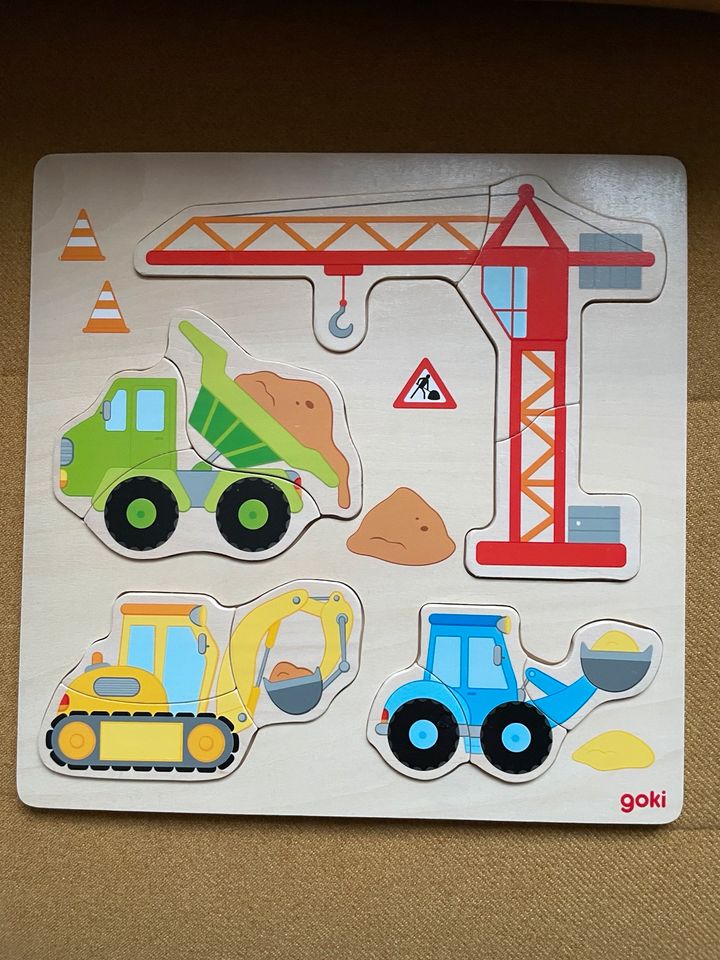 Goki Holz Puzzle Einlegepuzzle Baufahrzeuge wie NEU Kinderpuzzle in Salzkotten