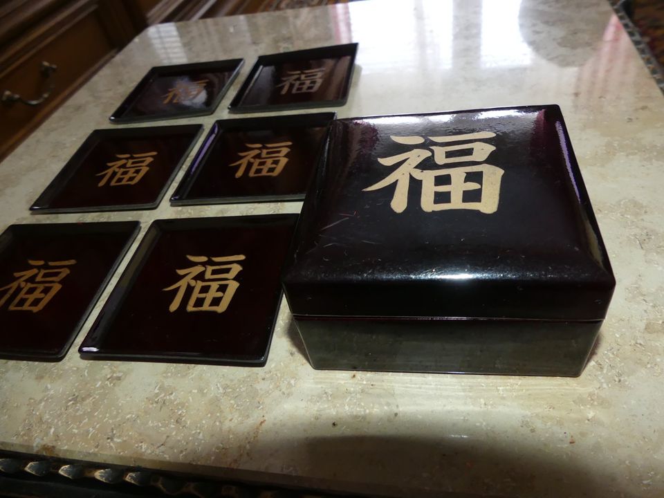 6 Tee Untersetzer in Chinesischer Verpackung in Eitting