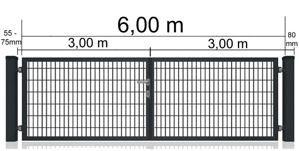 Doppelstabmattenzaun Doppelflügeltor + Zubehör 5000x1200 mm Nr.71 in Lübbecke 