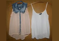 Gr.S 2 Tops Blusen Jeans Chiffon apricot - Tally Waijl - Top weiß Niedersachsen - Einbeck Vorschau