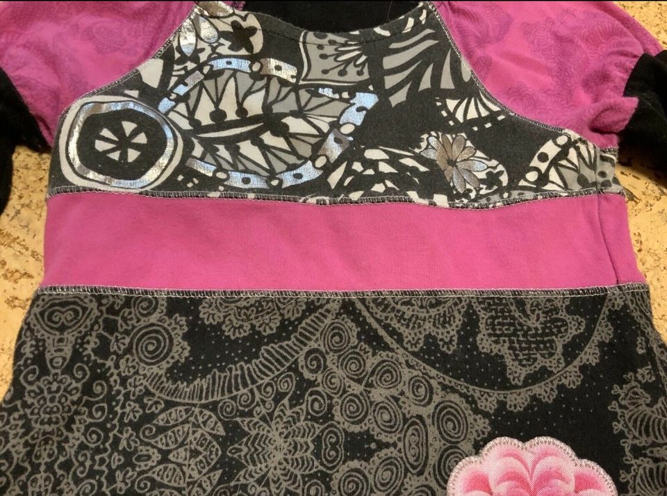 ❤️ DESIGUAL Marken Winter Kleid Gr.5/6 110 116 langarm black rosa in Nürnberg (Mittelfr)