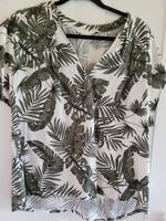 Bluse H&M 40 L 42 weiß grün floral TOP Niedersachsen - Ihlow Vorschau