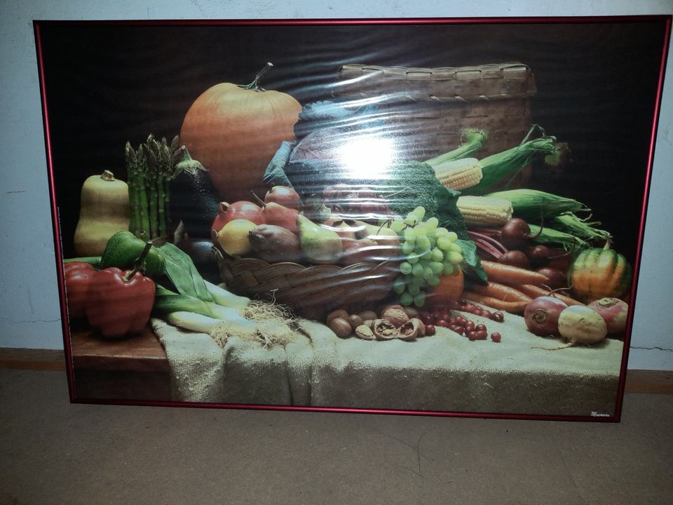 Bild mit Gemüse/vegetable im Glasrahmen (ca. 90cm x 65 cm) in Nürnberg (Mittelfr)