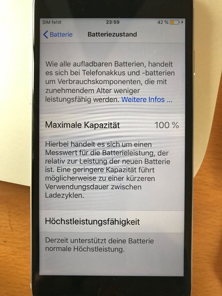 Apple iPhone 6  Space Grey  64GB  Akku Neu in Weyerbusch