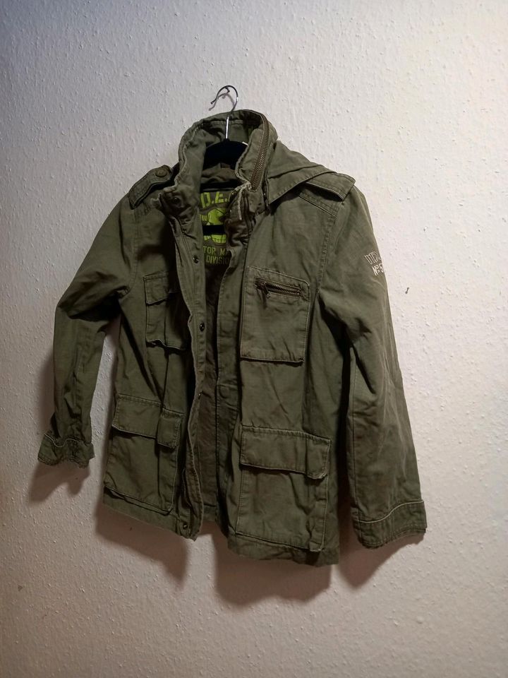 H&M Parka Gr. 140 Jungen Anorak Übergangs-Jacke Military grün in Demmin