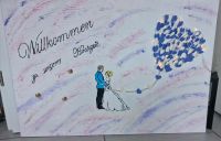 Leinwand Hochzeitsbild von Hand gemalt,Herz ist beleuchtet. Nordrhein-Westfalen - Wesel Vorschau