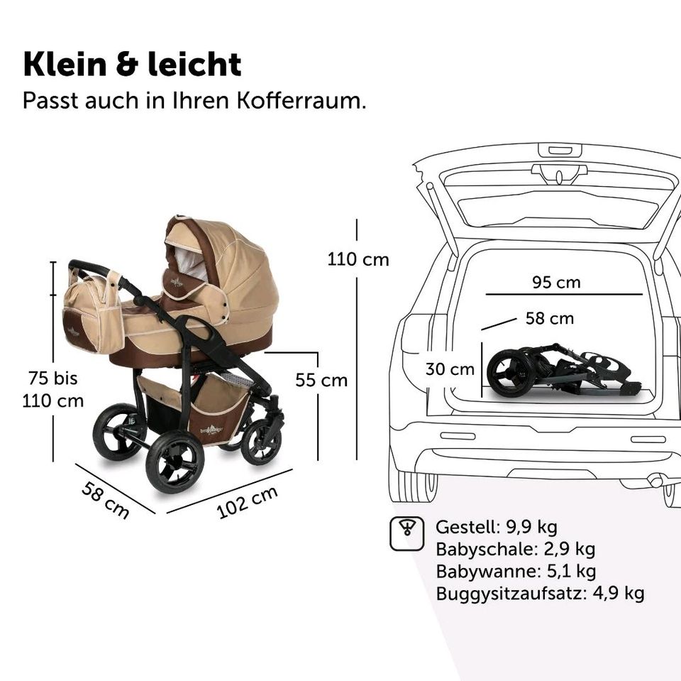 Kombi-Kinderwagen 0-48 Monate Buggy Babyschale Bergsteiger in Hamburg