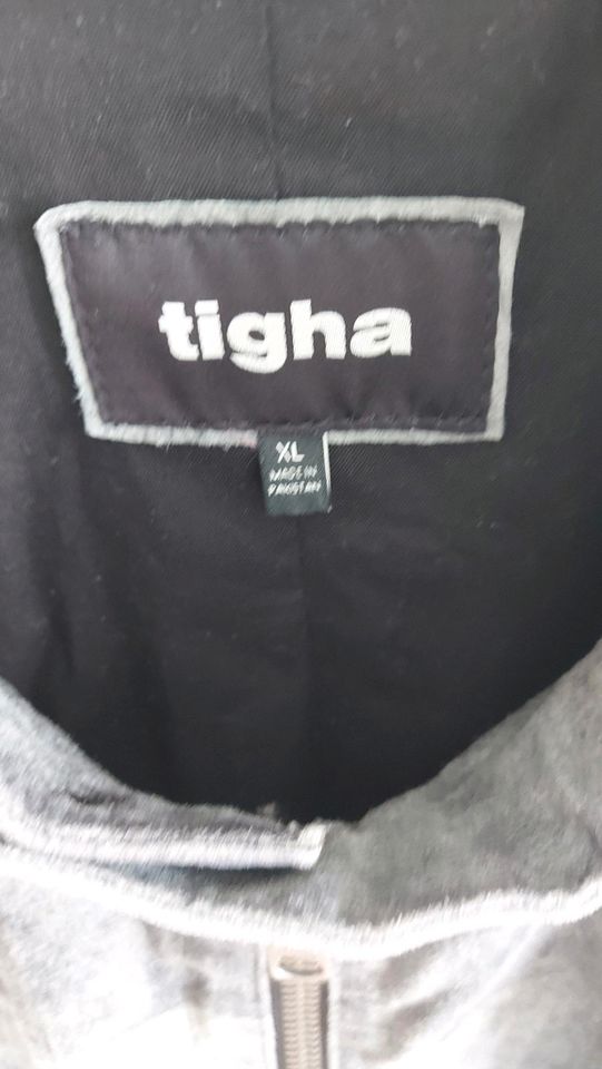 Tigha Lederjacke, grau, Wildleder, XL in Enger