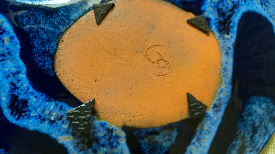 Tonschale Blau lasiert - Kunsthantwerk -Einzelstück in Engelskirchen