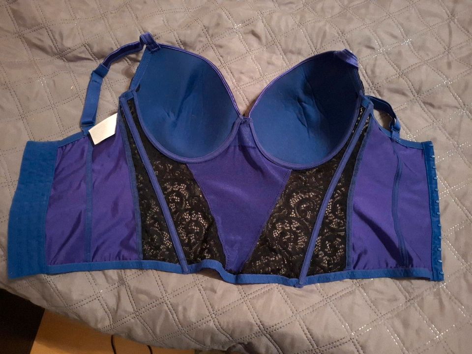 Corsage blau/schwarz Spitze lingerie b.p.c. 75F Ass in Recklinghausen