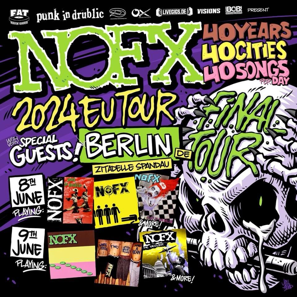 NOFX Konzert Berlin Sonntag 9. Juni 2024 in Pfaffenhofen a.d. Ilm